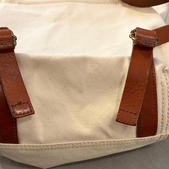 Madewell Natural Canvas & Brown Leather Drawstring Backpack - Picture 11 of 11